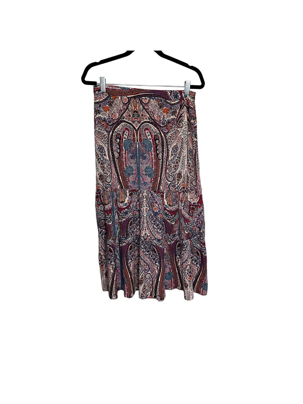 Catherine's Women's Viscose Blend Boho Paisley Tiered Maxi Skirt size Medium